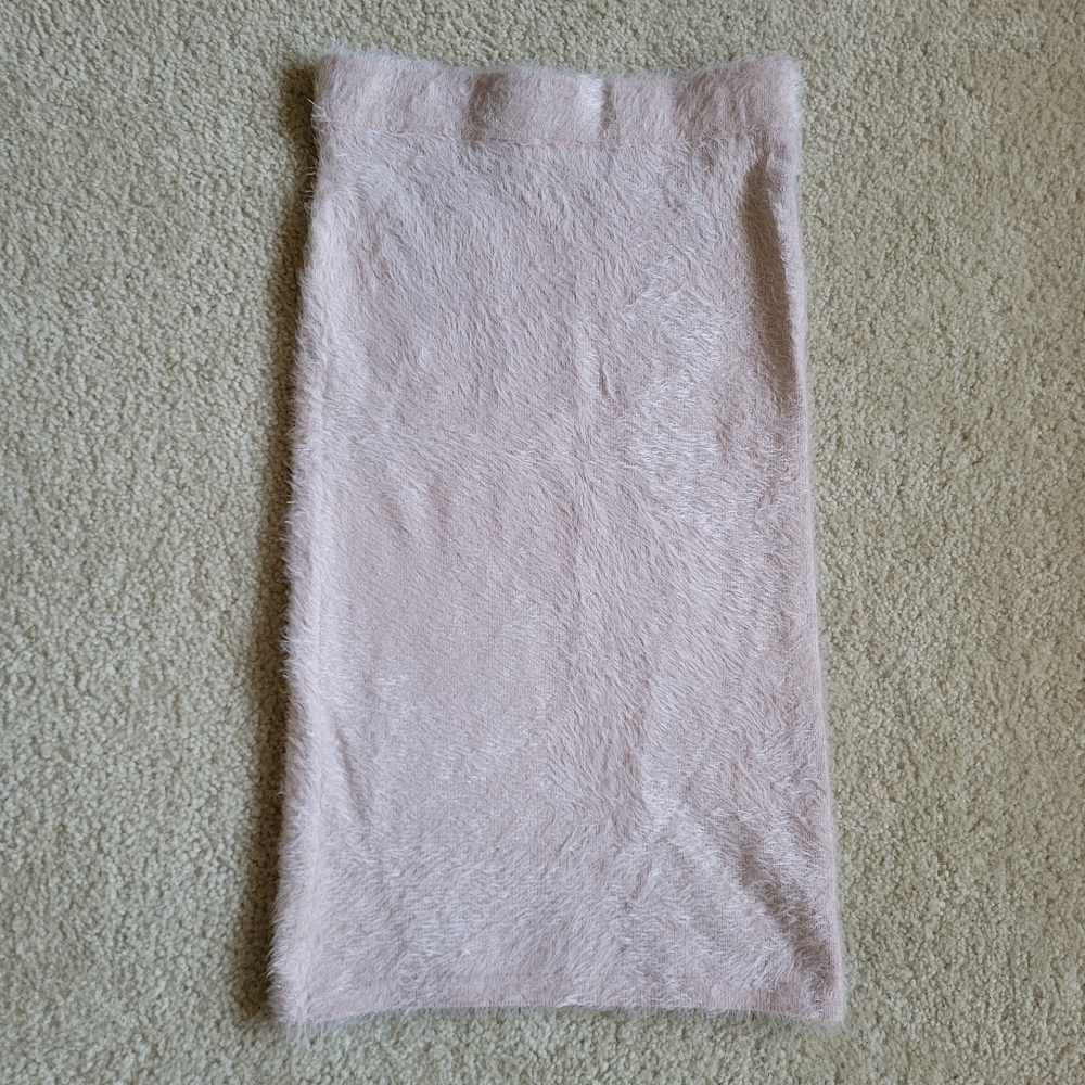 BCBG Max Azria Pink Eyelash Knit Skirt Y2K Coquette L